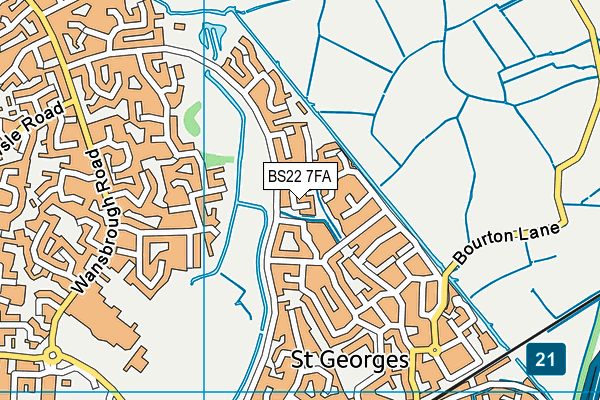 BS22 7FA map - OS VectorMap District (Ordnance Survey)