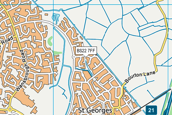 BS22 7FF map - OS VectorMap District (Ordnance Survey)