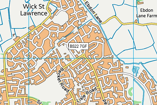 BS22 7GF map - OS VectorMap District (Ordnance Survey)