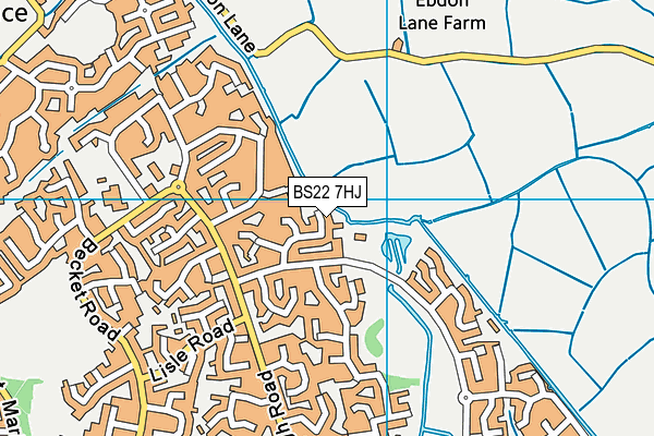 BS22 7HJ map - OS VectorMap District (Ordnance Survey)