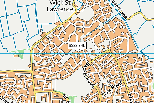 BS22 7HL map - OS VectorMap District (Ordnance Survey)