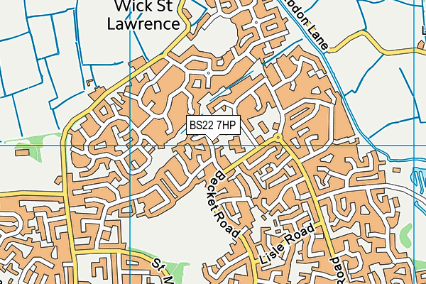 BS22 7HP map - OS VectorMap District (Ordnance Survey)