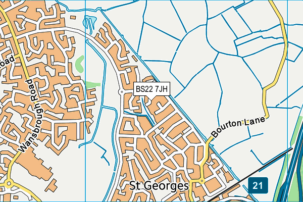 BS22 7JH map - OS VectorMap District (Ordnance Survey)