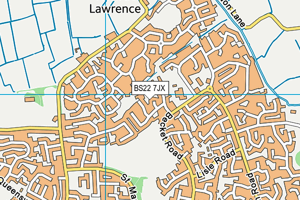 BS22 7JX map - OS VectorMap District (Ordnance Survey)