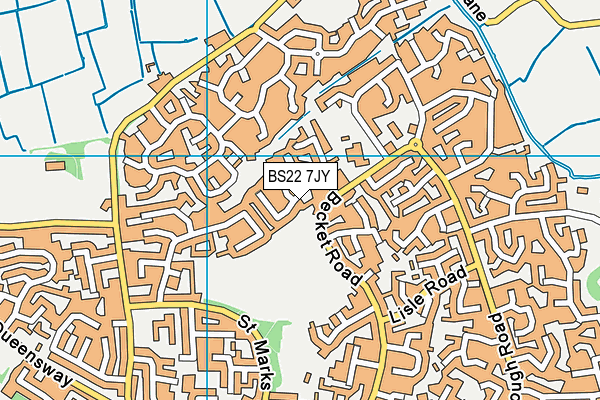 BS22 7JY map - OS VectorMap District (Ordnance Survey)