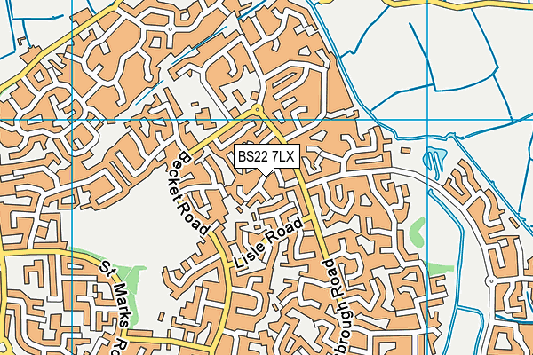 BS22 7LX map - OS VectorMap District (Ordnance Survey)