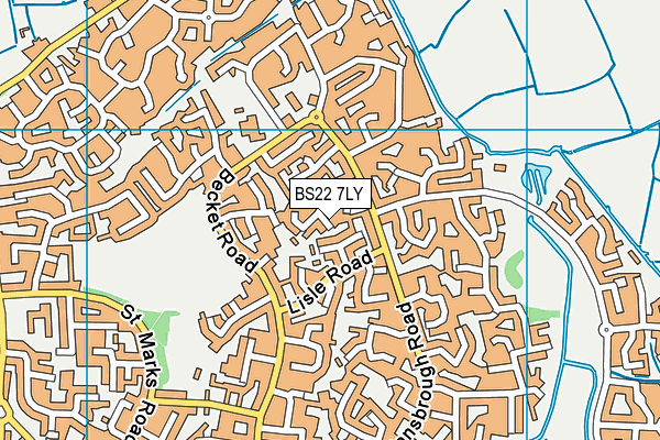 BS22 7LY map - OS VectorMap District (Ordnance Survey)