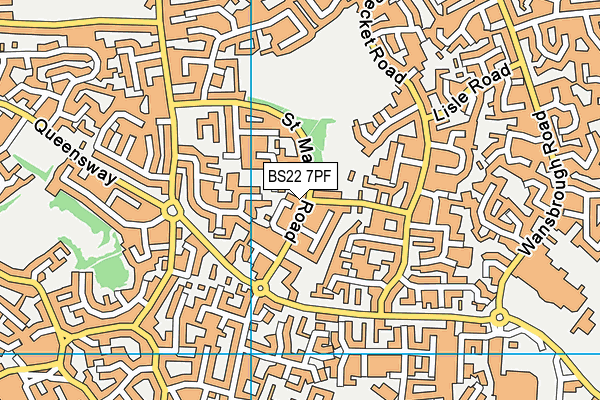 BS22 7PF map - OS VectorMap District (Ordnance Survey)