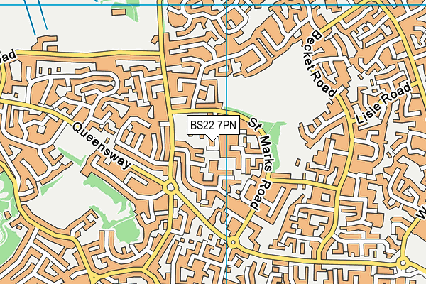 BS22 7PN map - OS VectorMap District (Ordnance Survey)