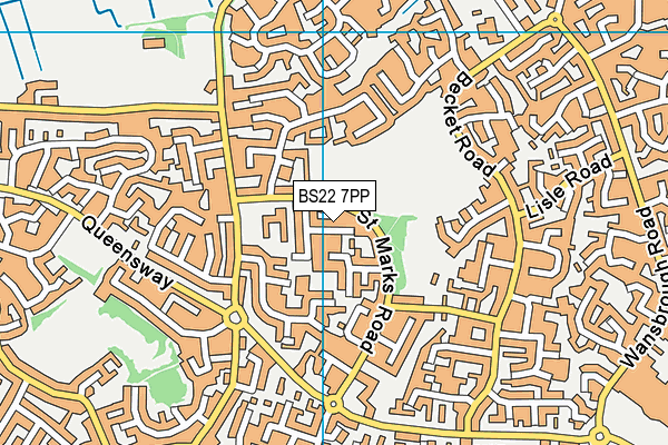 BS22 7PP map - OS VectorMap District (Ordnance Survey)