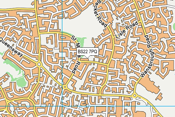 BS22 7PQ map - OS VectorMap District (Ordnance Survey)