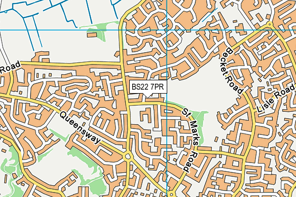 BS22 7PR map - OS VectorMap District (Ordnance Survey)