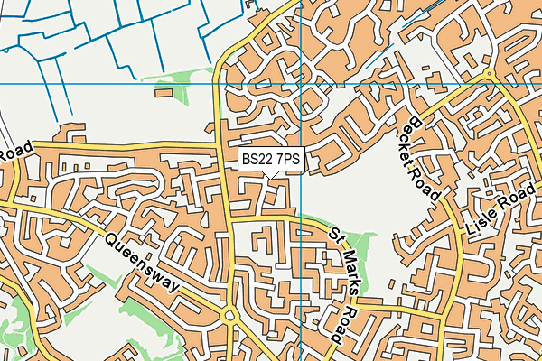BS22 7PS map - OS VectorMap District (Ordnance Survey)