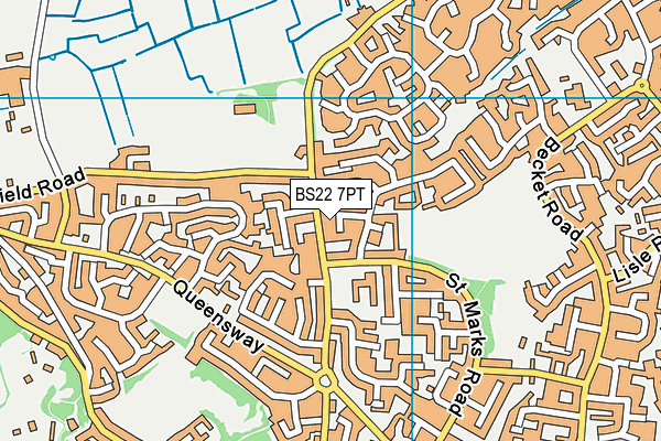BS22 7PT map - OS VectorMap District (Ordnance Survey)