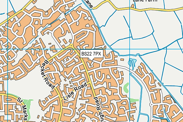 BS22 7PX map - OS VectorMap District (Ordnance Survey)