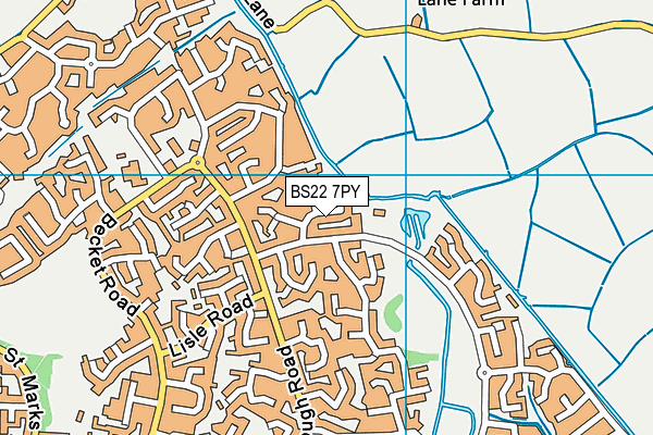 BS22 7PY map - OS VectorMap District (Ordnance Survey)