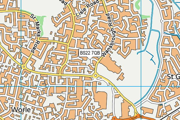 BS22 7QB map - OS VectorMap District (Ordnance Survey)