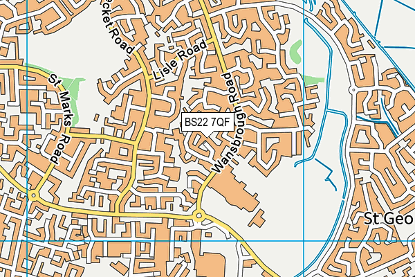 BS22 7QF map - OS VectorMap District (Ordnance Survey)