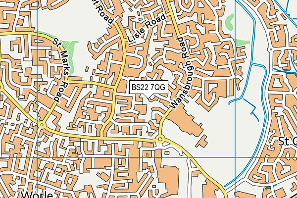 BS22 7QG map - OS VectorMap District (Ordnance Survey)