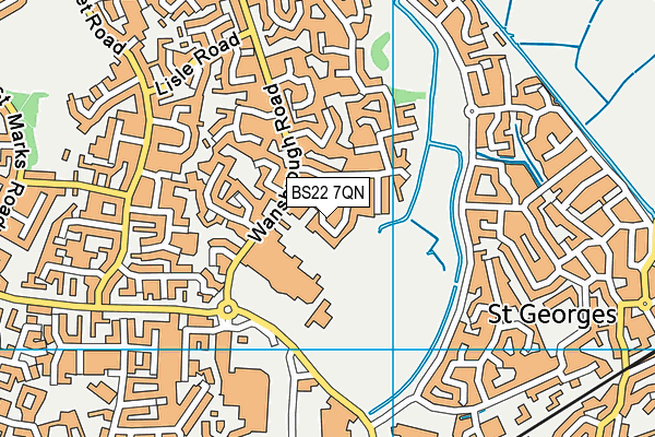 BS22 7QN map - OS VectorMap District (Ordnance Survey)