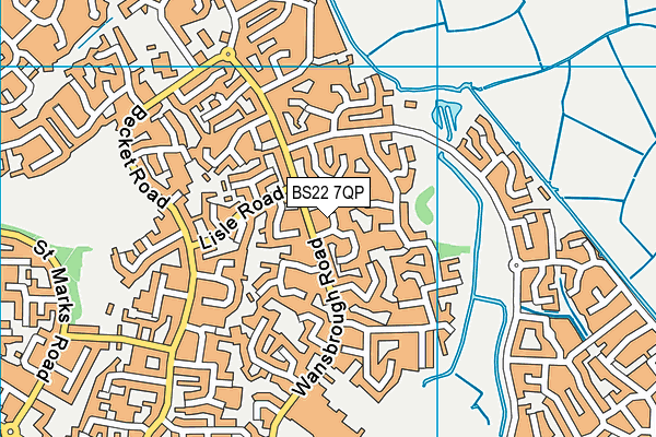 BS22 7QP map - OS VectorMap District (Ordnance Survey)