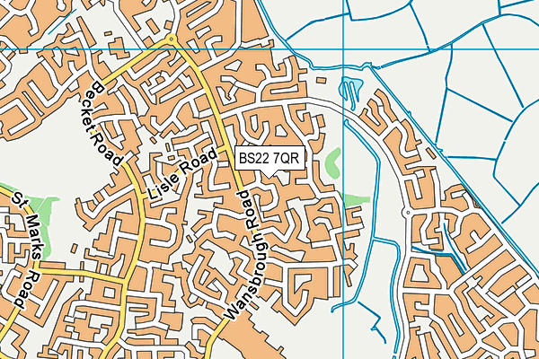 BS22 7QR map - OS VectorMap District (Ordnance Survey)