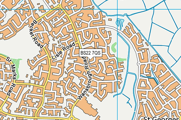 BS22 7QS map - OS VectorMap District (Ordnance Survey)