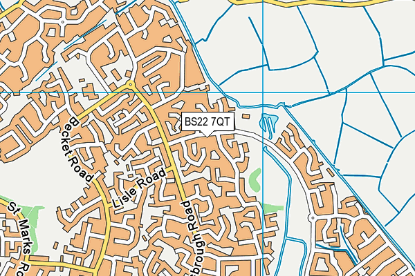 BS22 7QT map - OS VectorMap District (Ordnance Survey)