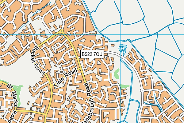 BS22 7QU map - OS VectorMap District (Ordnance Survey)