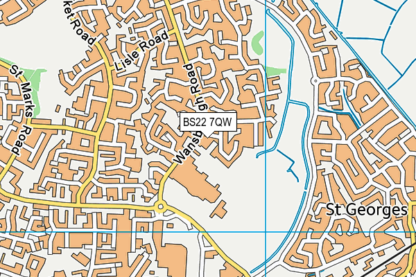 BS22 7QW map - OS VectorMap District (Ordnance Survey)