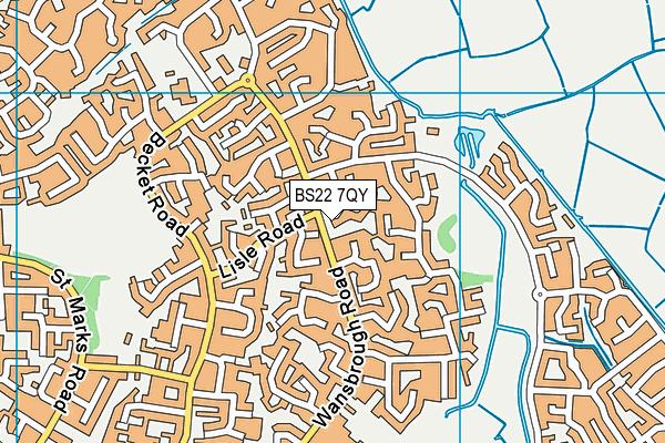 BS22 7QY map - OS VectorMap District (Ordnance Survey)