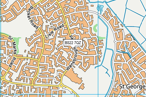 BS22 7QZ map - OS VectorMap District (Ordnance Survey)