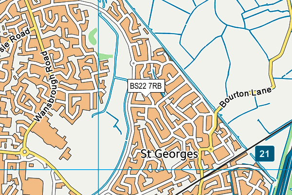 BS22 7RB map - OS VectorMap District (Ordnance Survey)