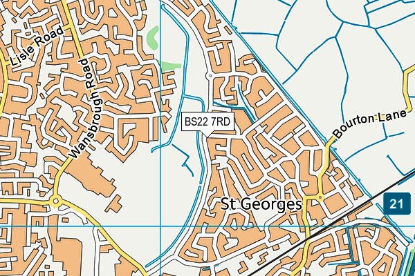 BS22 7RD map - OS VectorMap District (Ordnance Survey)