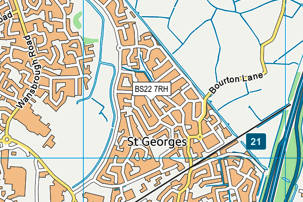 BS22 7RH map - OS VectorMap District (Ordnance Survey)