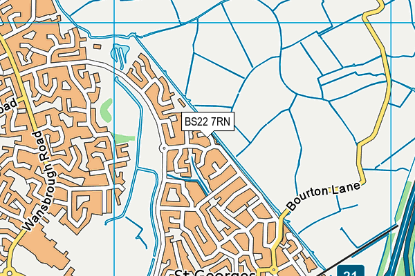 BS22 7RN map - OS VectorMap District (Ordnance Survey)