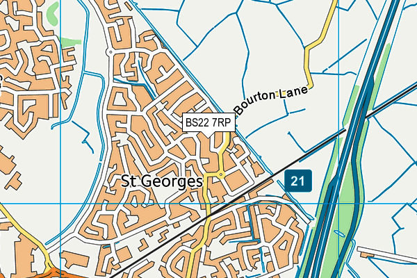BS22 7RP map - OS VectorMap District (Ordnance Survey)