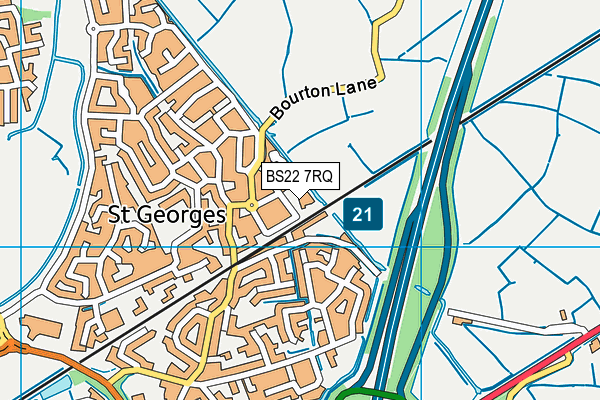 BS22 7RQ map - OS VectorMap District (Ordnance Survey)