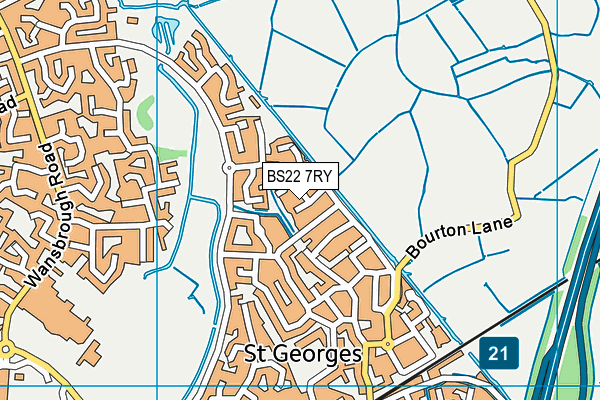 BS22 7RY map - OS VectorMap District (Ordnance Survey)