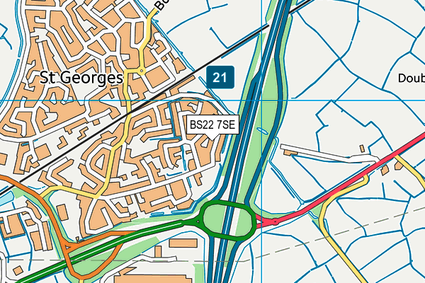 BS22 7SE map - OS VectorMap District (Ordnance Survey)