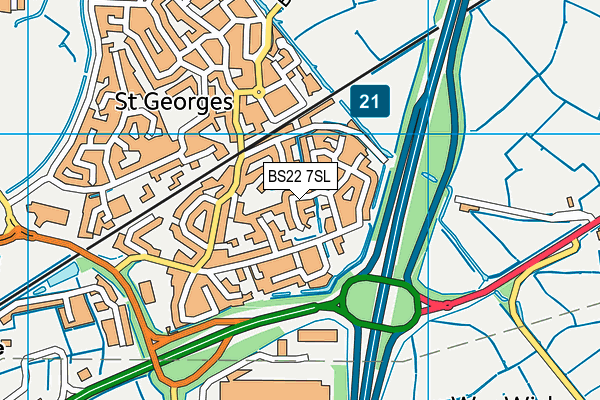 BS22 7SL map - OS VectorMap District (Ordnance Survey)