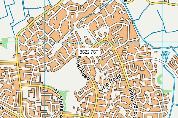 BS22 7ST map - OS VectorMap District (Ordnance Survey)