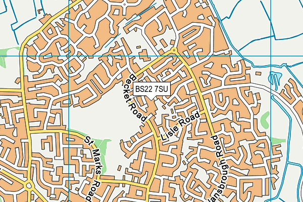 BS22 7SU map - OS VectorMap District (Ordnance Survey)