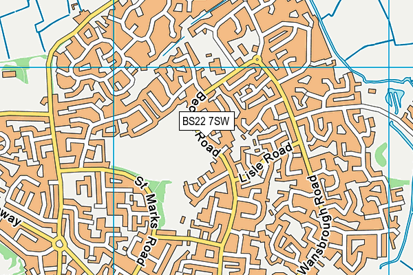 BS22 7SW map - OS VectorMap District (Ordnance Survey)