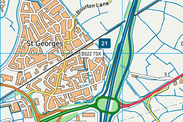 BS22 7SX map - OS VectorMap District (Ordnance Survey)