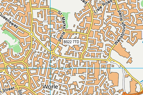 BS22 7TD map - OS VectorMap District (Ordnance Survey)