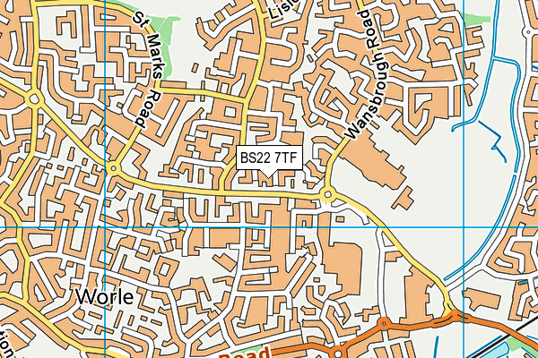 BS22 7TF map - OS VectorMap District (Ordnance Survey)