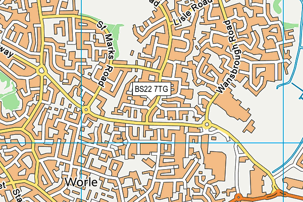 BS22 7TG map - OS VectorMap District (Ordnance Survey)