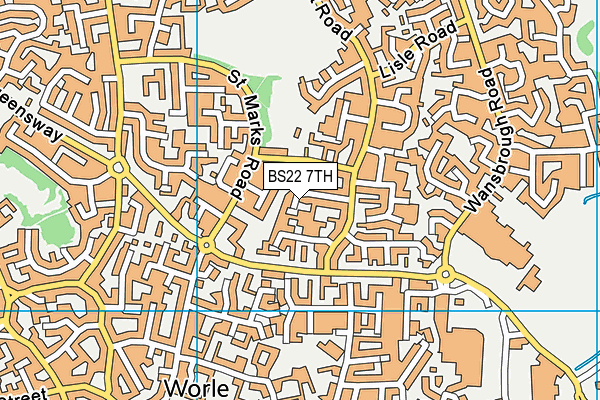 BS22 7TH map - OS VectorMap District (Ordnance Survey)
