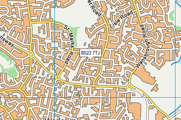 BS22 7TJ map - OS VectorMap District (Ordnance Survey)